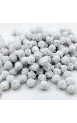 POMPOM FRU FRU DE MALHA COM 200 UNIDADES BRANCO