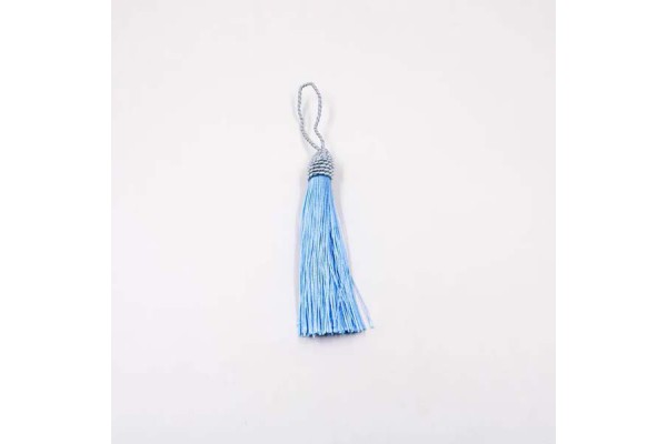 TASSEL DE POLIESTER TULIPA AZUL CELESTE COM 10 PECAS