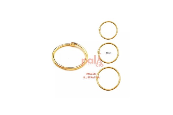 ARGOLA CHAVEIRO ART 35MM DOURADA 4PC