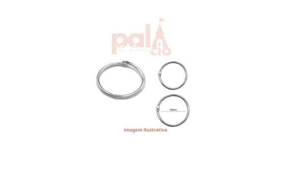 ARGOLA CHAVEIRO ART 40MM PRATA 4PC