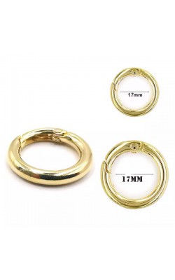 ARGOLA MOSQUETAO ARTICULADO DOURADO 17MM 4 PECAS