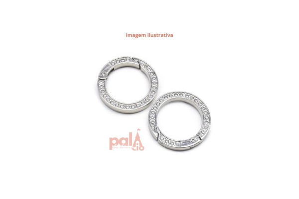 ARGOLA C/ STRASS ART 35MM C/ 2PC
