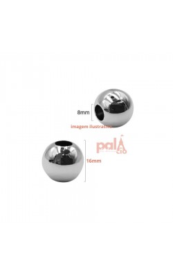 PONTEIRA DE PEROLA PRATA 16MM C/10PC