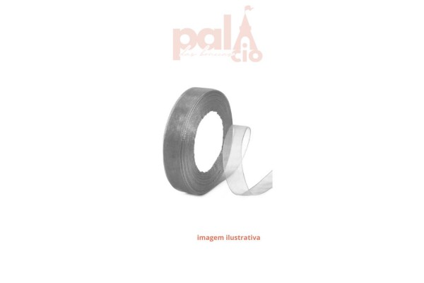 FITA ORGANZA PRINCES 25MM 10MT CINZA