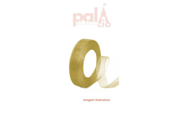FITA ORGANZA PRINCES 25MM 10MT DOURADO