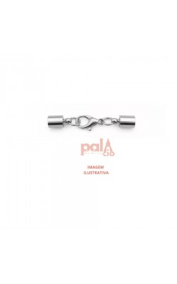 TERMINAL COM FECHO LAGOSTA 6MM PRATA 4PC