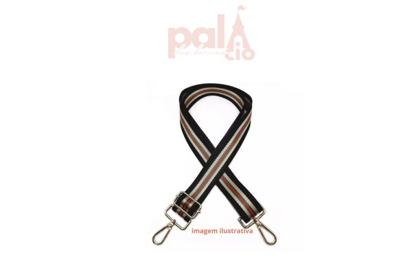 ALCA BOLSA CHIC AJUSTAVEL C/MOSQUETAO PRETO
