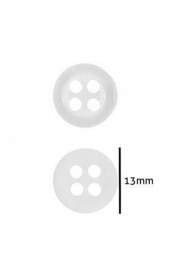 BOTAO COROZITA 13MM BRANCO COM 12 PECAS 