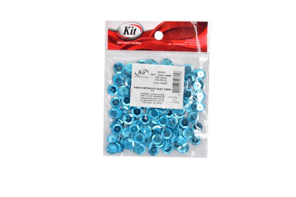 PAETE METALICO SEXT 10MM AZUL CELESTE