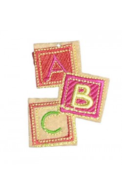 APLICACAO TERMOCOLANTE INFANTIL ABC ROSA COM 3 PC 5X7CM