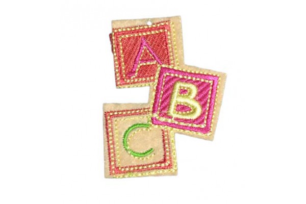 APLICACAO TERMOCOLANTE INFANTIL ABC ROSA COM 3 PC 5X7CM