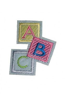 APLICACAO TERMOCOLANTE INFANTIL ABC AZUL 5X7CM COM 3 PC