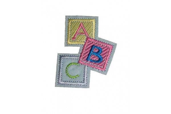 APLICACAO TERMOCOLANTE INFANTIL ABC AZUL 5X7CM COM 3 PC