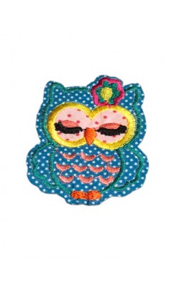 APLICACAO TERMOCOLANTE INFANTIL CORUJA VERDE COM 3 PC