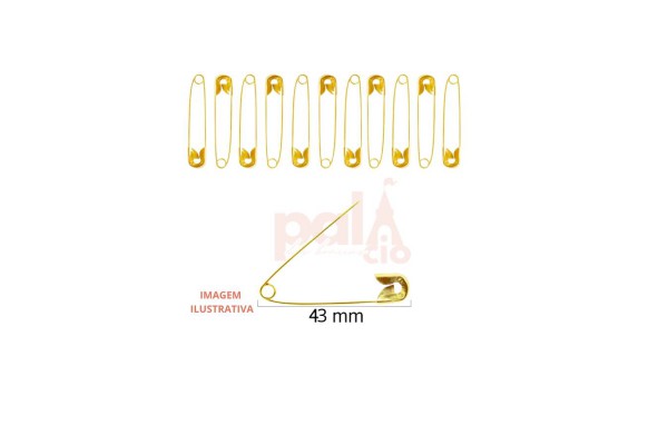 ALFINETE DE SEGURANCA TAM 3 43MM COM 50PC