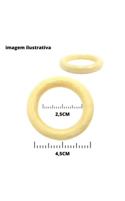 ARGOLA DE MADEIRA 4,5CM COM 4 UNIDADES
