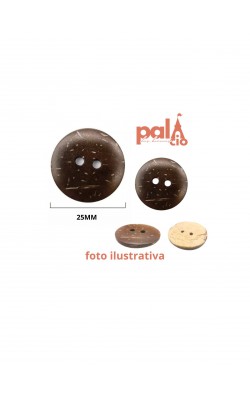 BOTAO 2 FUROS COCO 25MM C/10