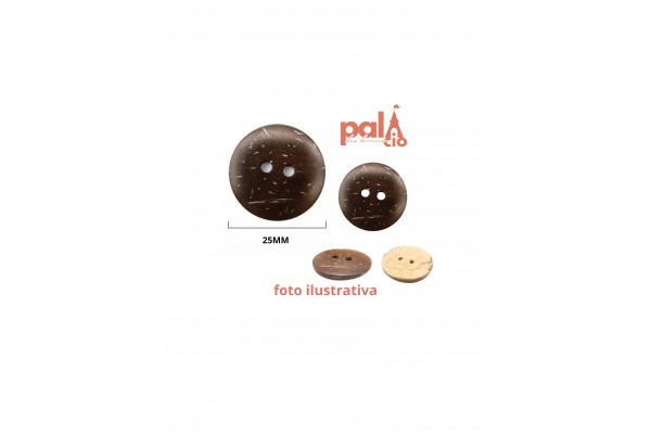 BOTAO 2 FUROS COCO 25MM C/10 BOTAO 2 FUROS COCO 25MM C/10