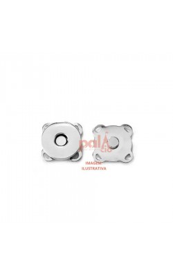BOTAO MAGNETICO IMA 14MM PRATA 2 PC