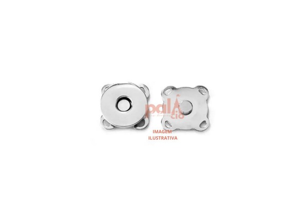 BOTAO MAGNETICO IMA 14MM PRATA 2 PC