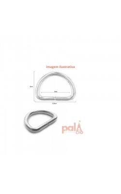 MEIA ARGOLA PRATA 20MM C/ 10PC