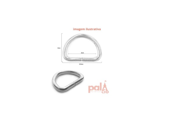 MEIA ARGOLA PRATA 20MM C/ 10PC