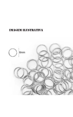 ARGOLA DE METAL COM ABERTURA 6MM COM 20G NIQUEL 