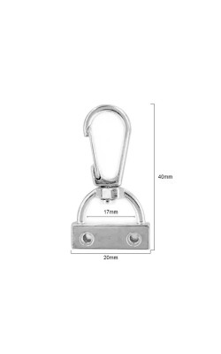MOSQUETAO LAGOSTA 2CM COM BASE PARAFUSO 2 PECAS