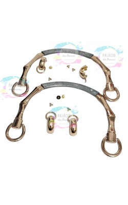 ALCA DE BOLSA DE METAL 15CM DOURADO CLARO