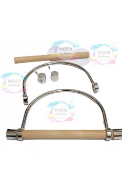 ALCA DE BOLSA METAL E MADEIRA 15CM 