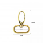 MOSQUETAO LAGOSTA OURO VELHO 4,1X2CM COM 2 PECAS