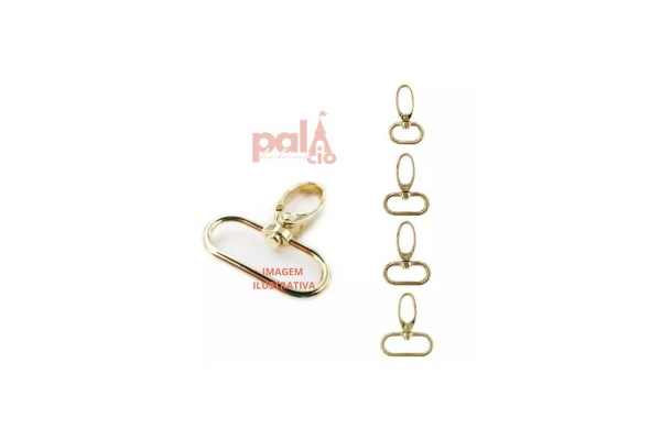 MOSQUETAO DOURADO 4,2X2,6CM C/ 02PC