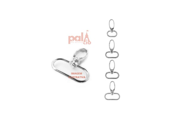 MOSQUETAO PRATA 4,2X3,2CM C/ 02PC