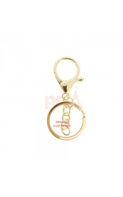 ARGOLA CHAVEIRO MOSQUETAO DOURADO CLARO 10 PC