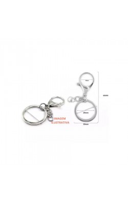 ARGOLA CHAVEIRO COM MOSQUETAO NIQUEL 10PC