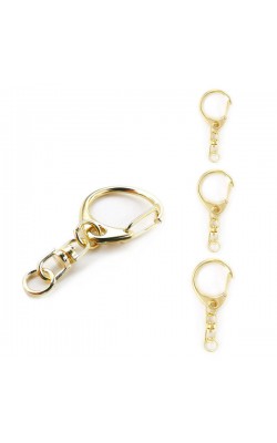 MOSQUETAO CHAVEIRO DOURADO COM 10 PECAS