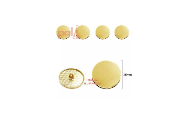 BOTAO METAL DOURADO 25MM C/5PC