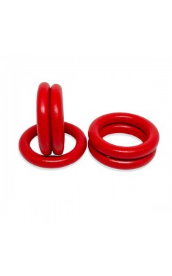 ARGOLA MADEIRA VERMELHO 5CM COM 5 UNIDADES 