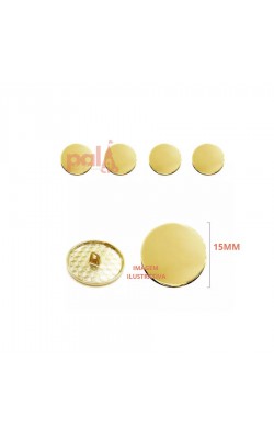 BOTAO METAL DOURADO 15MM C/ 5PC
