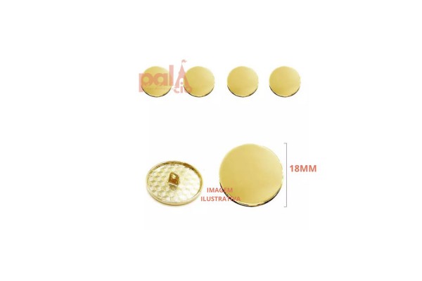 BOTAO METAL DOURADO 18MM C/5PC
