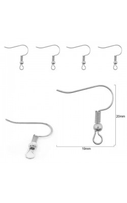 GANCHO ANZOL PARA BRINCO 19MM NIQUEL COM 40 UNIDADES