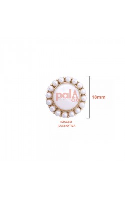 BOTAO METAL C/ PE PEROLA 18MM C/ 5 PC
