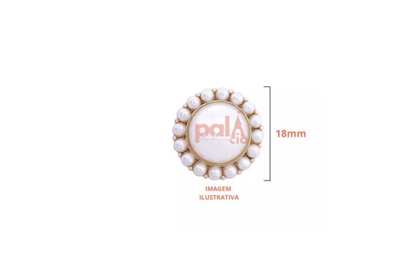 BOTAO METAL C/ PE PEROLA 18MM C/ 5 PC