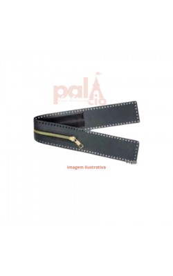 FECHO COURO C/ ZIPER P/ BOLSA 52CM PRETO
