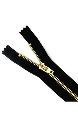 ZIPER METAL CIRCULO N4 12CM PRETO