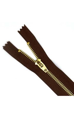 ZIPER METAL CIRCULO N4 15CM CHOCOLATE