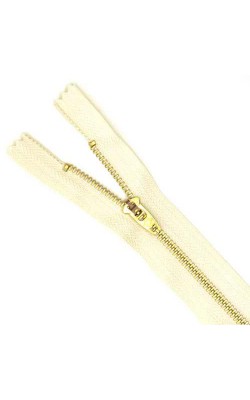 ZIPER METAL CIRCULO N4 18CM OFF WHITE