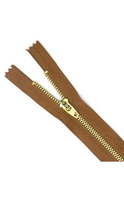 ZIPER METAL CIRCULO N4 18CM CASTANHA