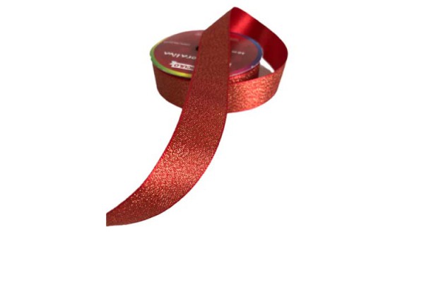 FITA LUREX 22MM CIRCULO COM 10 MT VERMELHO