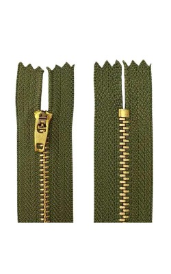 ZIPER METAL CIRCULO N4 15CM MILITAR